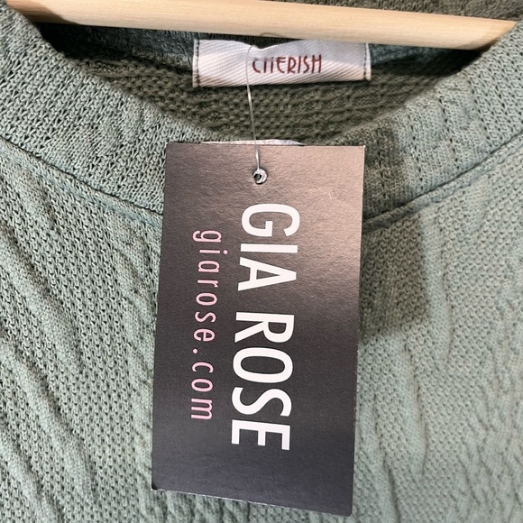 NWT Cherish Sweater Detailed Sage Cable Knit Look Sheath Dress Size Large - Picture 8 of 8